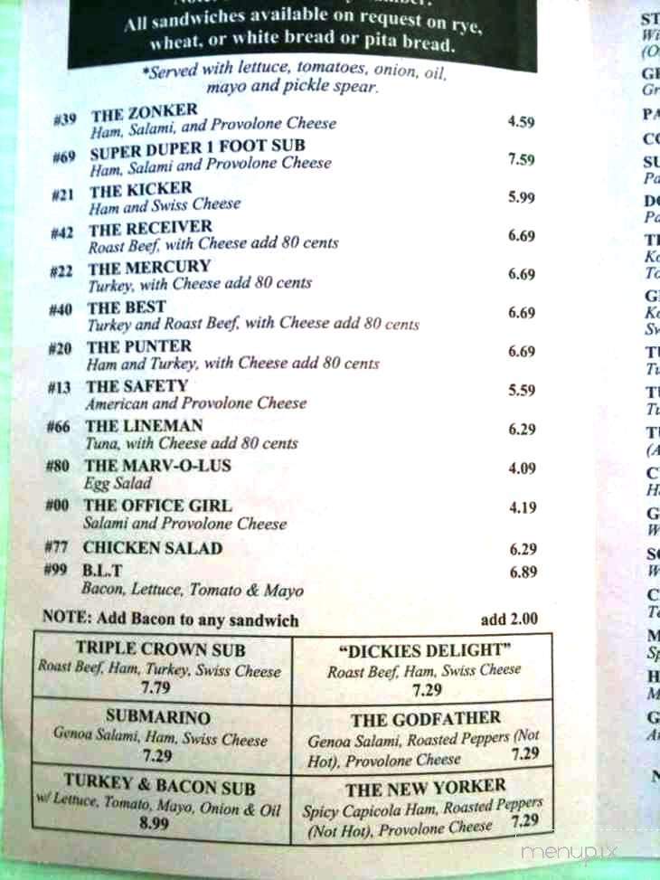 Football Sandwich Shop - Miami, FL menu_pic