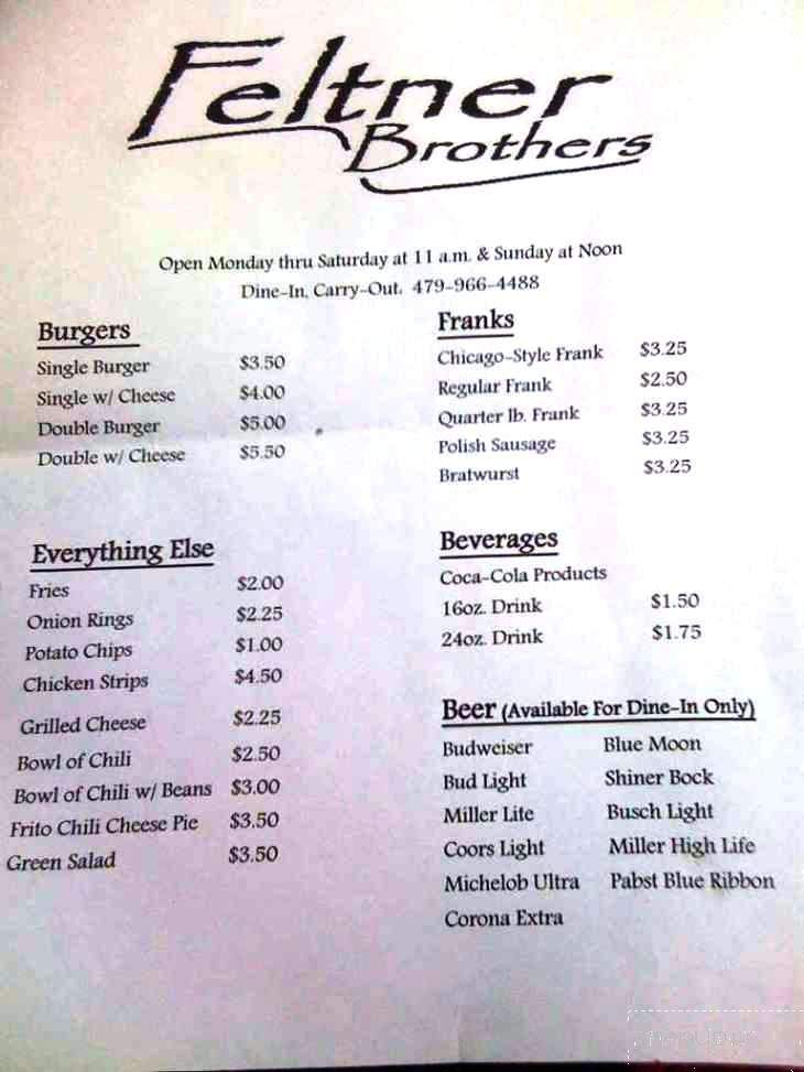 Feltner Brothers - Fayetteville, AR menu_pic