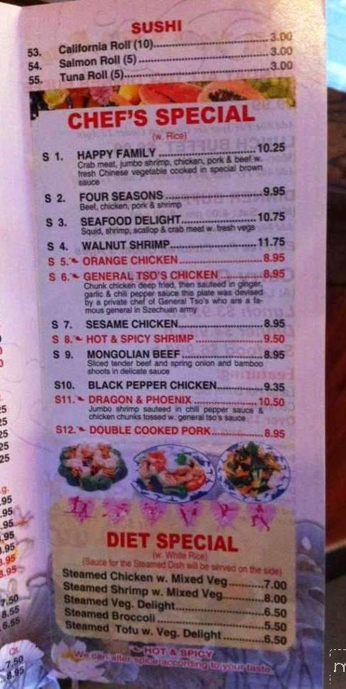 Four Season Buffet - Burlington, WA menu_pic