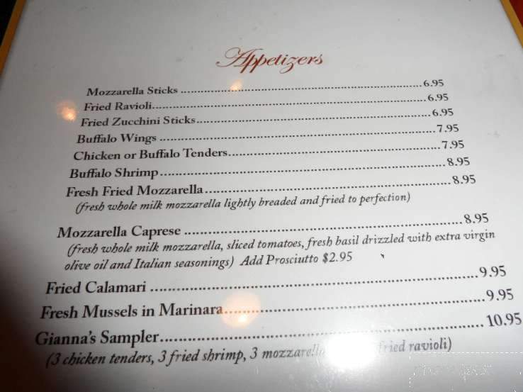 Gianna's Pizzeria - Suffolk, VA menu_pic