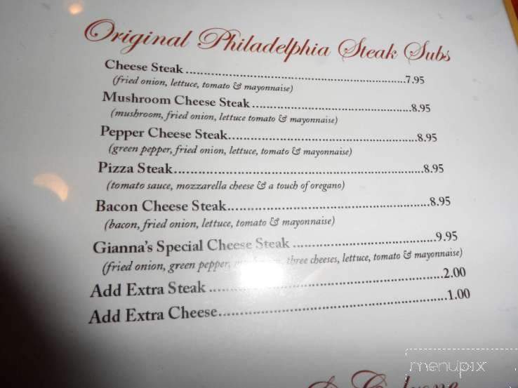 Gianna's Pizzeria - Suffolk, VA menu_pic
