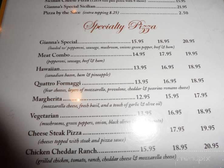 Gianna's Pizzeria - Suffolk, VA menu_pic