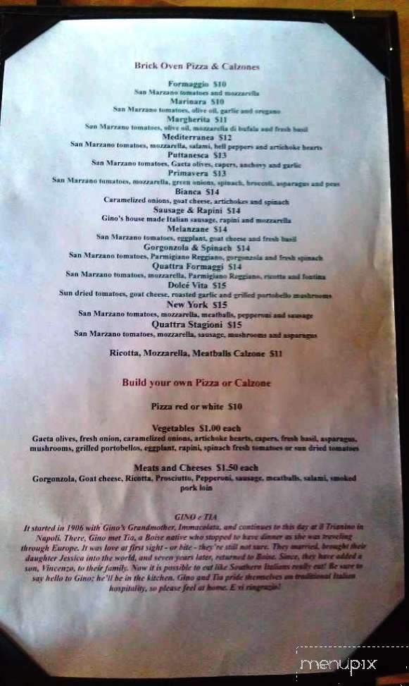 Gino's Italian Ristorante - Meridian, ID menu_pic