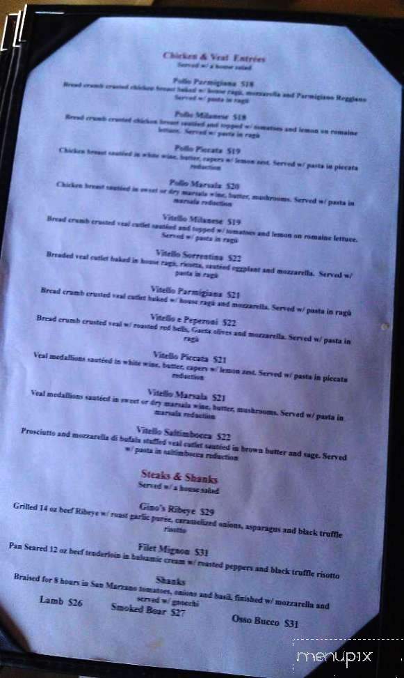 Gino's Italian Ristorante - Meridian, ID menu_pic