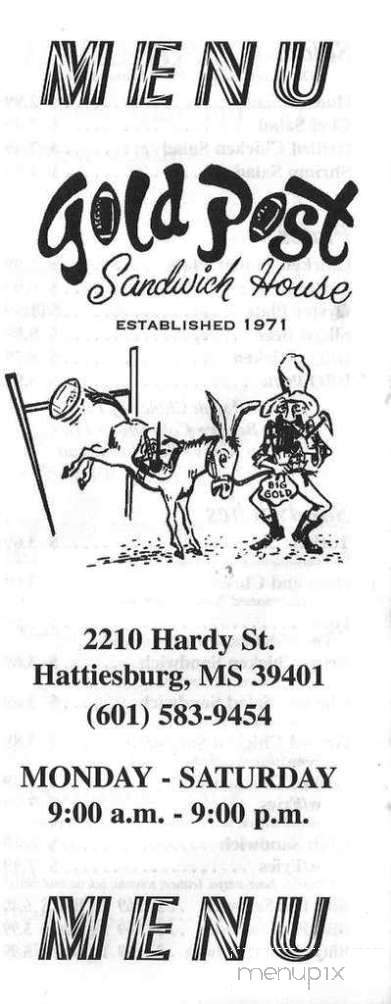 Gold Post Sandwich House - Hattiesburg, MS menu_pic