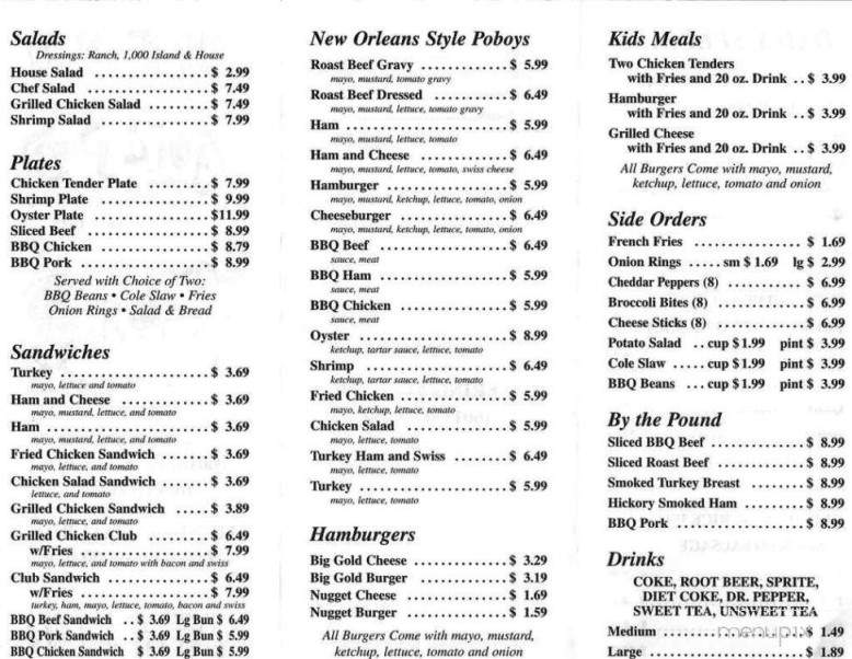 Gold Post Sandwich House - Hattiesburg, MS menu_pic