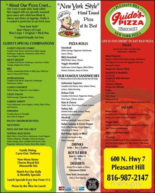 Guido's Pizza Place - Pleasant Hill, MO menu_pic