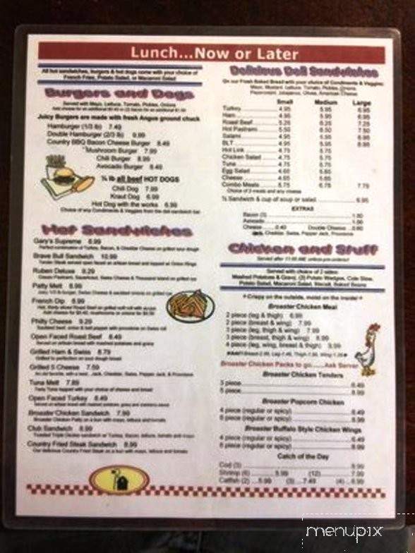 Gary's Country Deli - Galt, CA menu_pic