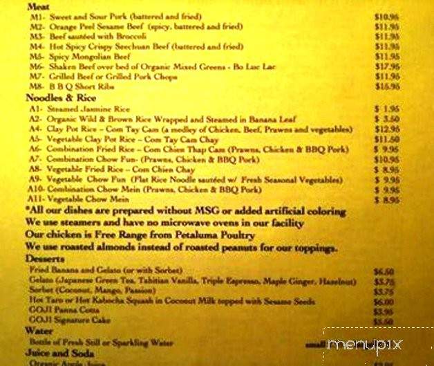 Goji Kitchen - Santa Rosa, CA menu_pic