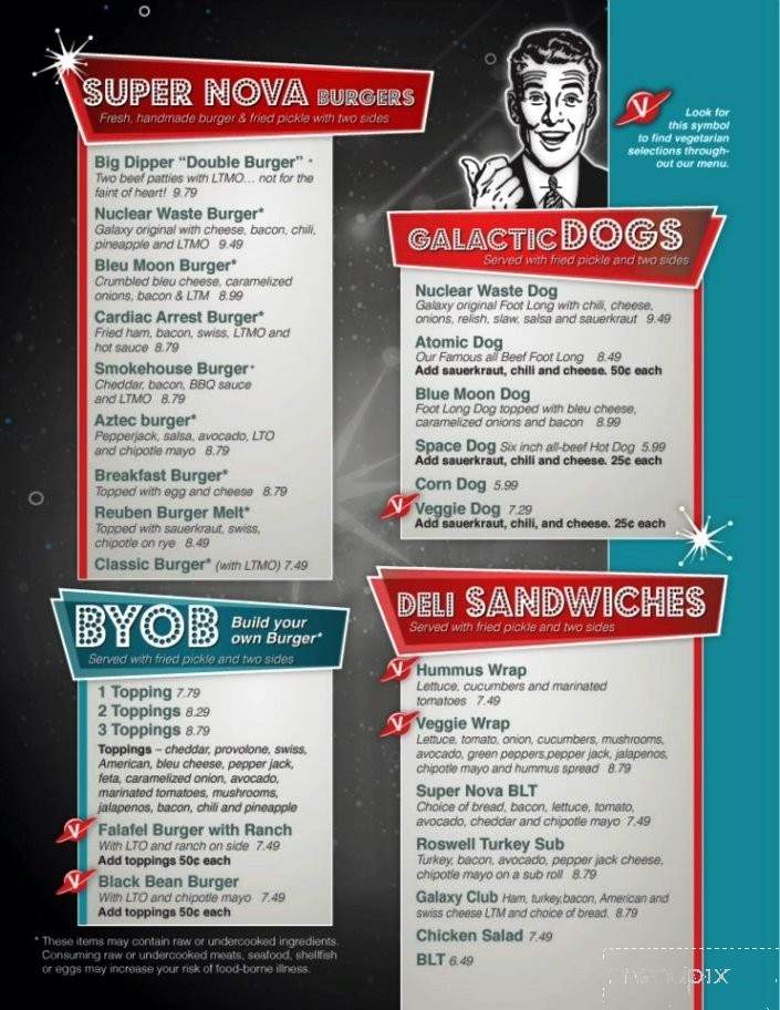 Galaxy Diner - Richmond, VA menu_pic
