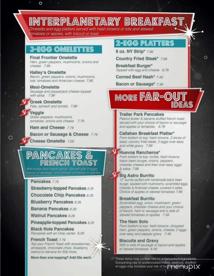 Galaxy Diner - Richmond, VA menu_pic