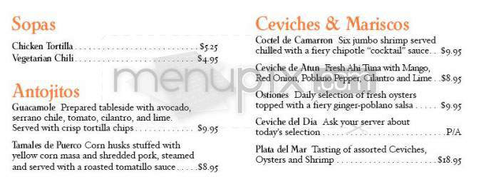 Agave Grill - Hartford, CT menu_pic