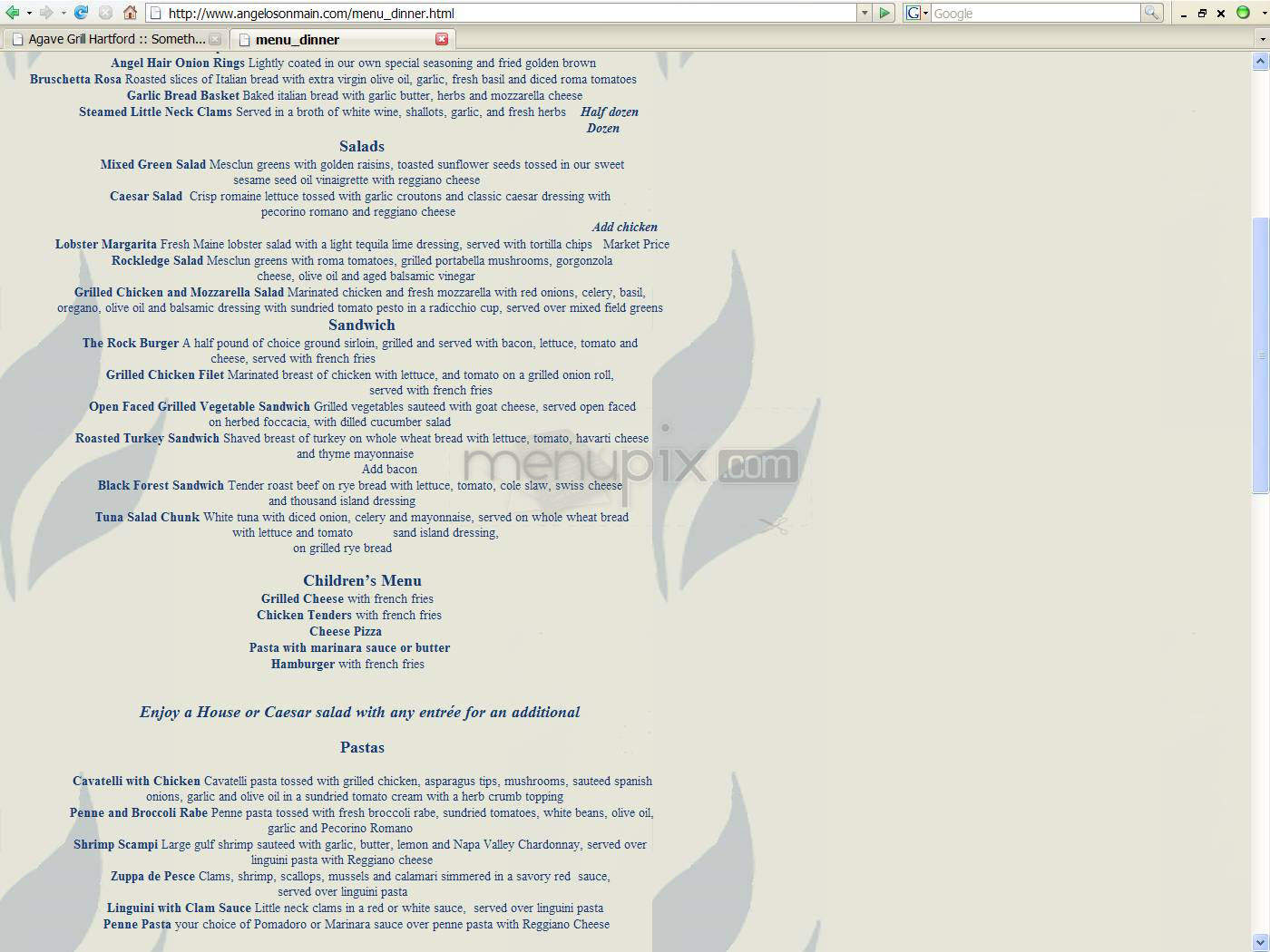 Angelo's On Main - West Hartford, CT menu_pic
