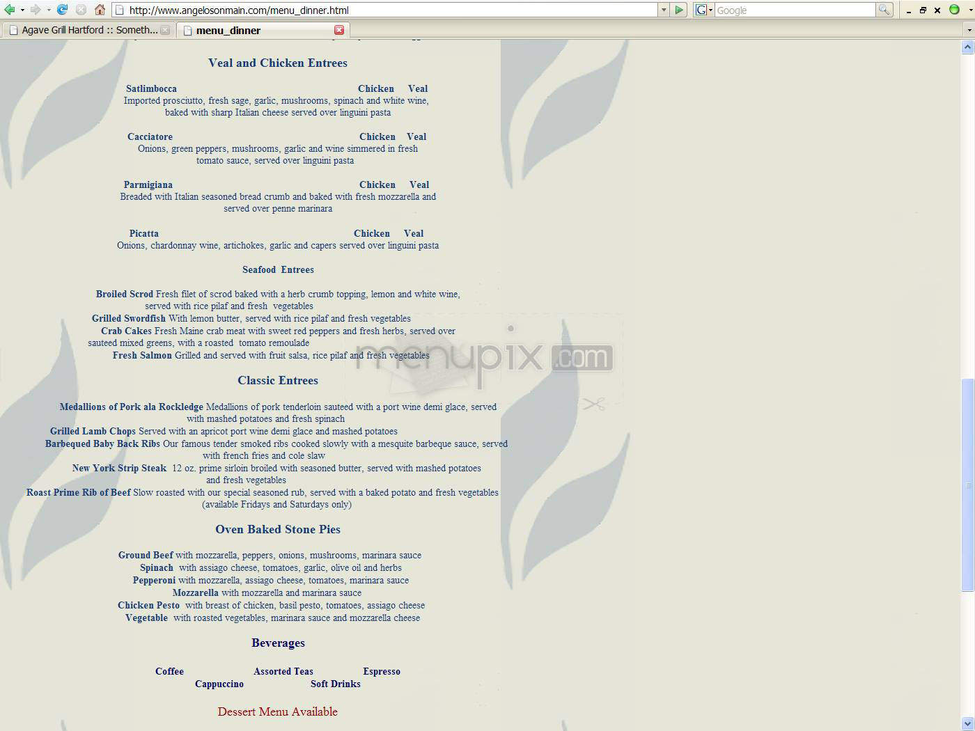 Angelo's On Main - West Hartford, CT menu_pic