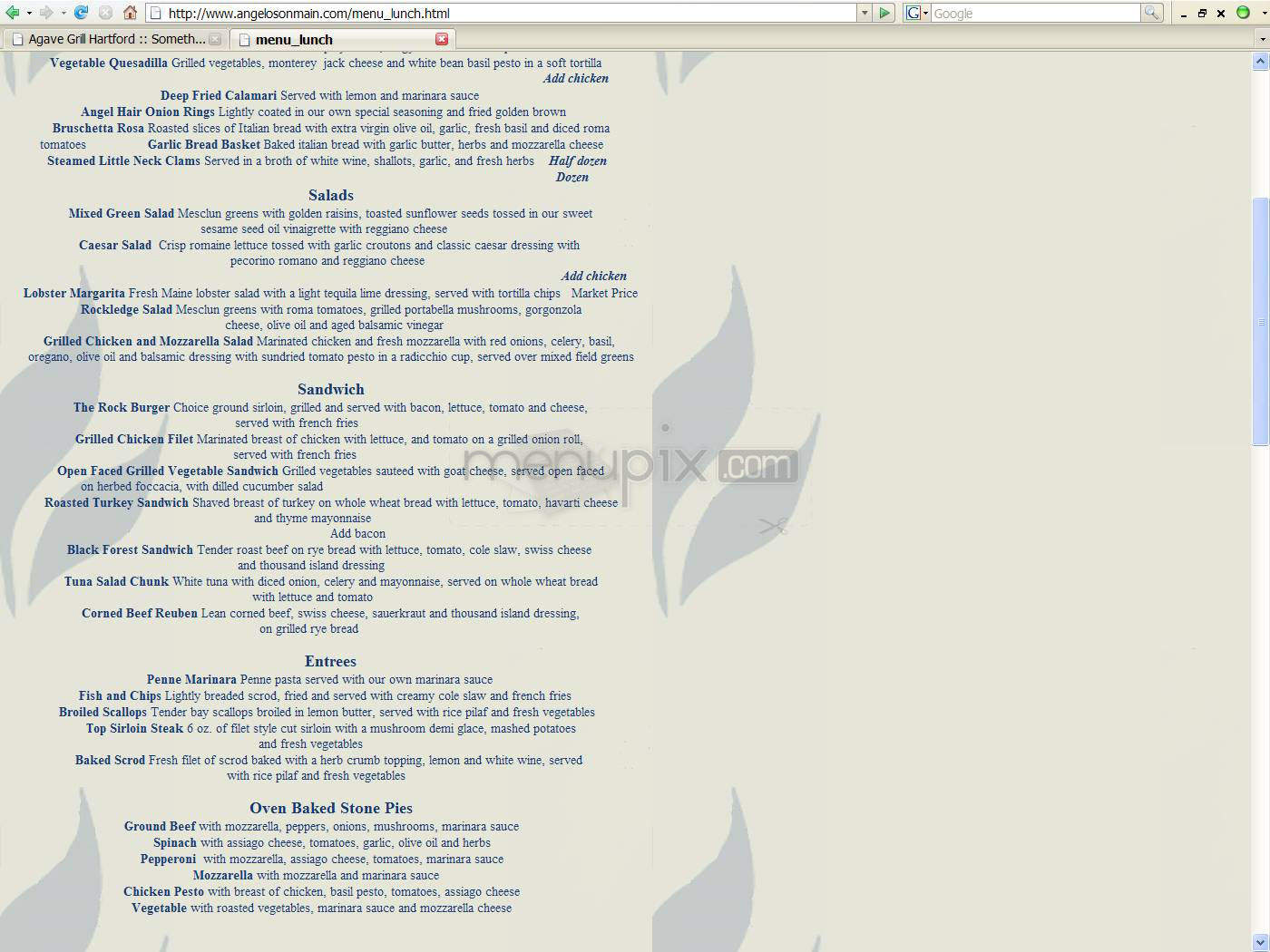 Angelo's On Main - West Hartford, CT menu_pic