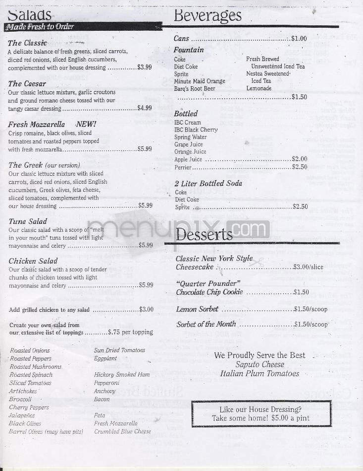 Barb's Pizza - West Hartford, CT menu_pic