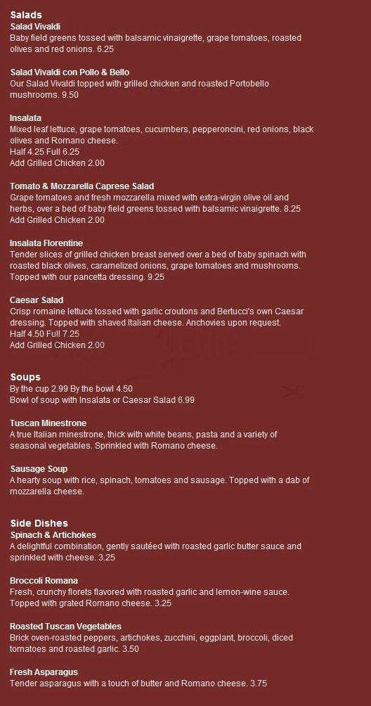 Bertucci's Brick Oven - West Hartford, CT menu_pic