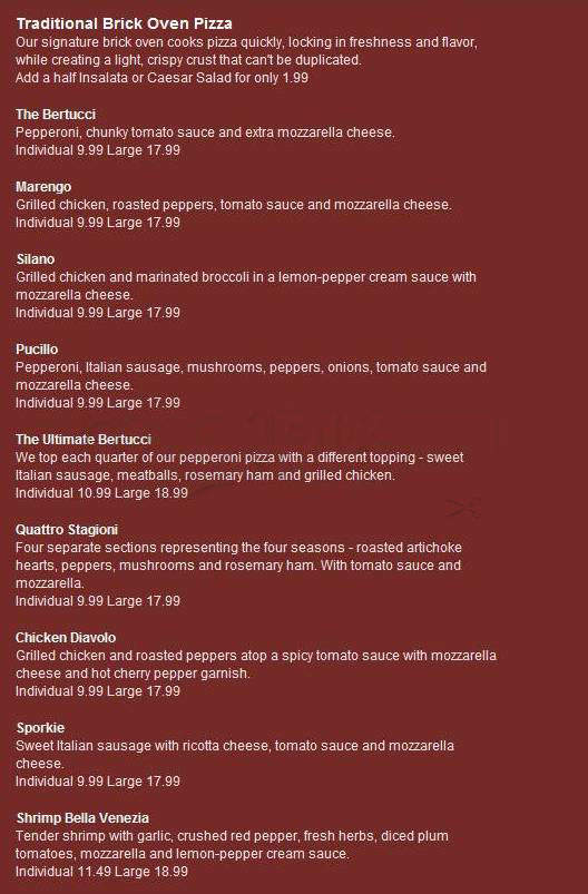 Bertucci's Brick Oven - West Hartford, CT menu_pic