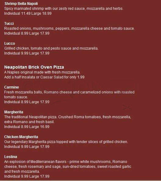 Bertucci's Brick Oven - West Hartford, CT menu_pic