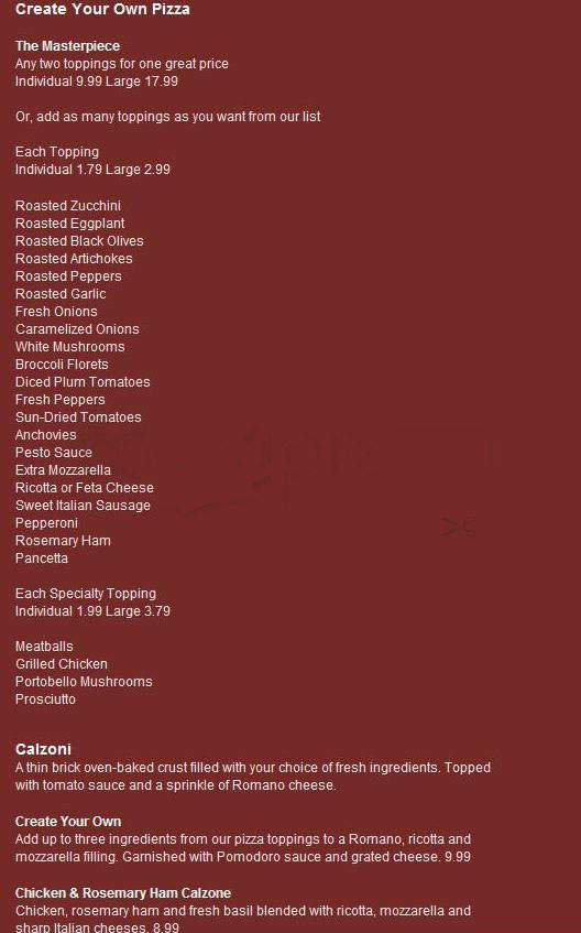 Bertucci's Brick Oven - West Hartford, CT menu_pic