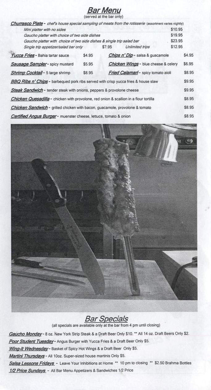 Churrascaria Braza - Hartford, CT menu_pic