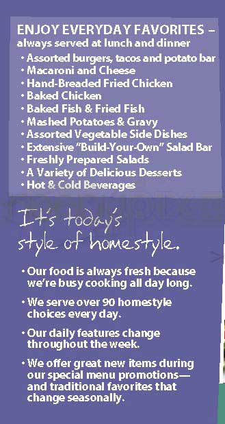 Home Town Buffet - West Hartford, CT menu_pic