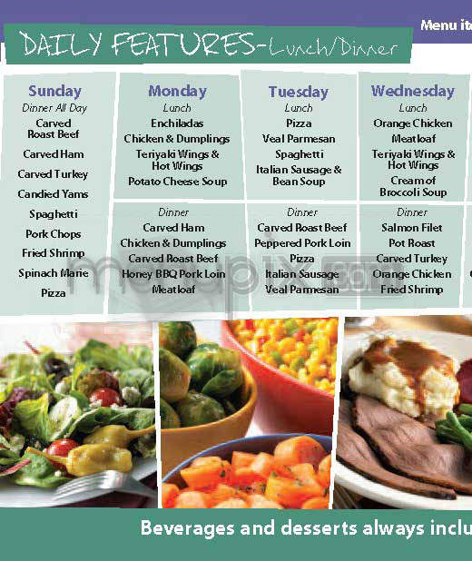 Home Town Buffet - West Hartford, CT menu_pic