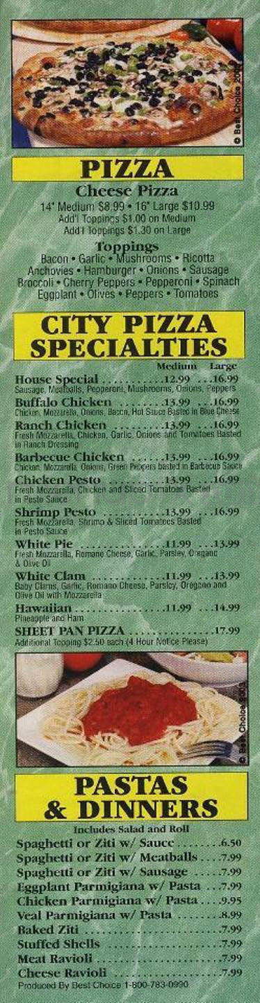 City Pizza - Burlington, ON menu_pic