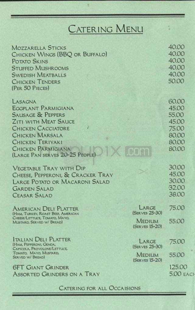 Menu of Cornerstone Deli in Hartford, CT 06103