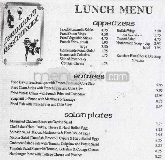 Fernwood Restaurant - West Hartford, CT menu_pic