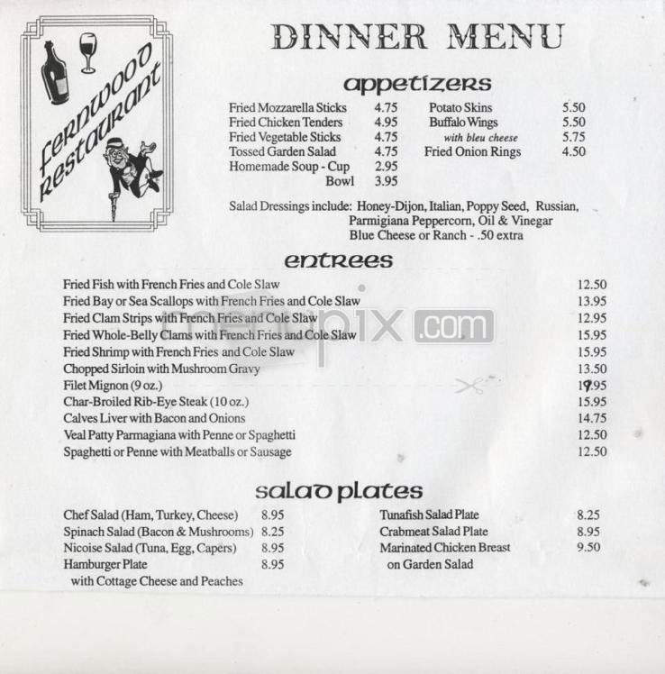 Fernwood Restaurant - West Hartford, CT menu_pic