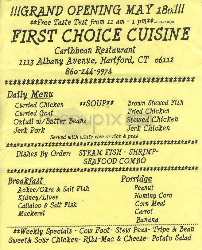 /720013/First-Choice-Cuisine-Hartford-CT - Hartford, CT