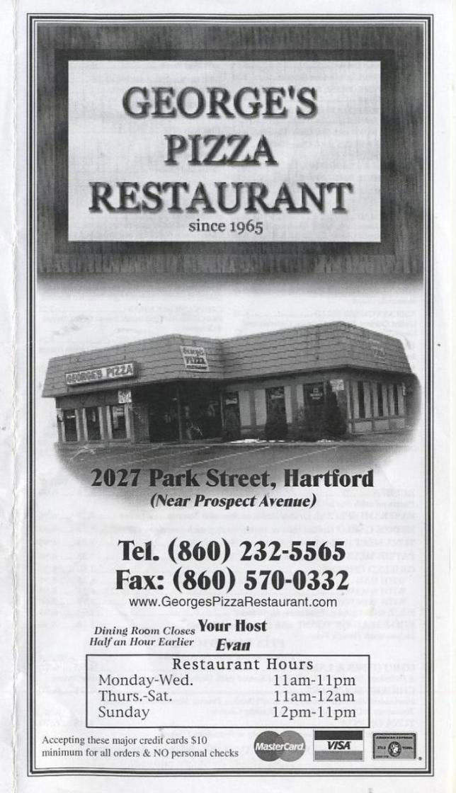 George's Pizza House - Hartford, CT menu_pic