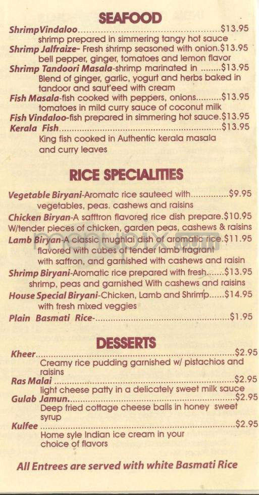 India Oven - West Hartford, CT menu_pic