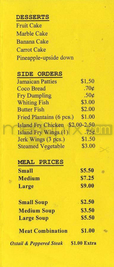 Island Cuisine - Hartford, CT menu_pic