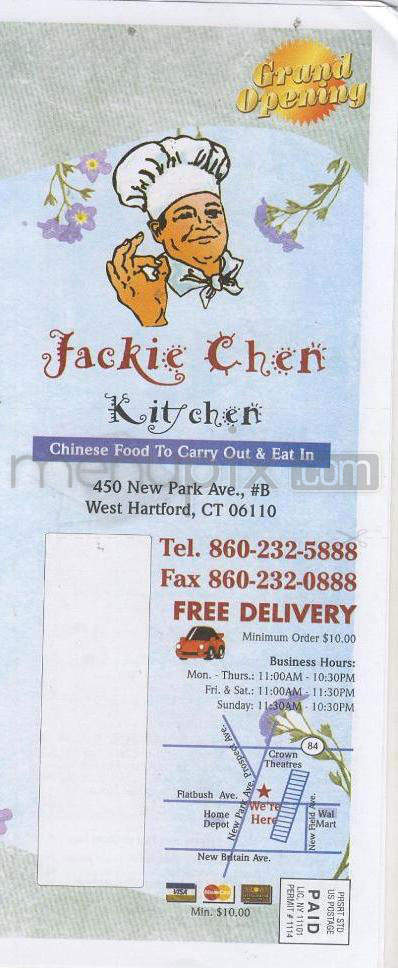 Jackie Chen Kitchen - West Hartford, CT menu_pic