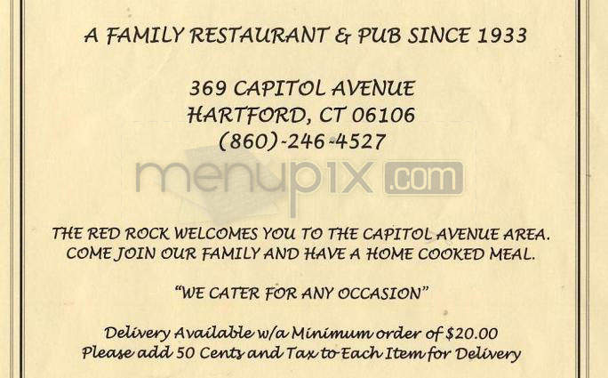 Red Rock Hartford Tavern - Hartford, CT menu_pic