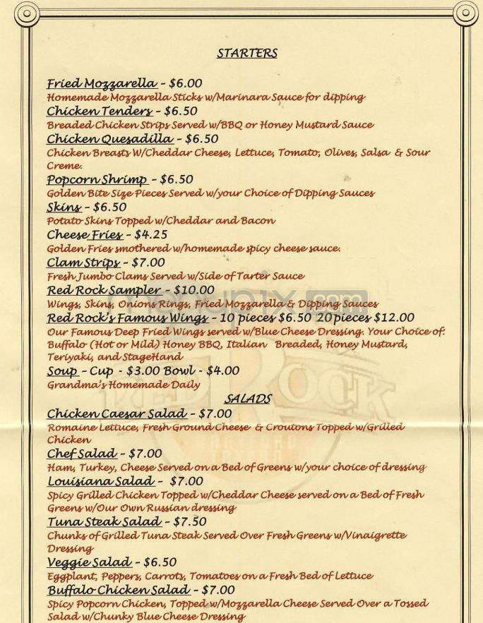 Red Rock Hartford Tavern - Hartford, CT menu_pic