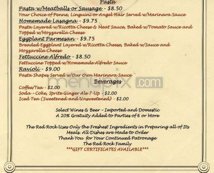 Red Rock Hartford Tavern - Hartford, CT menu_pic