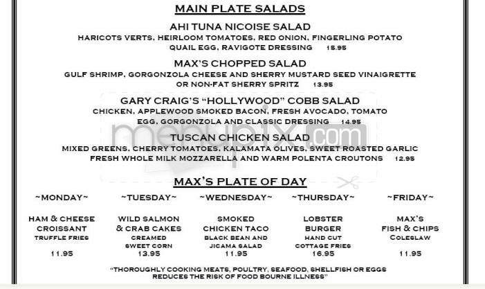 Max Downtown - Hartford, CT menu_pic
