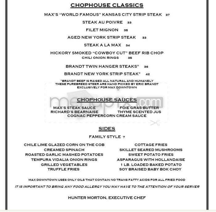 Max Downtown - Hartford, CT menu_pic