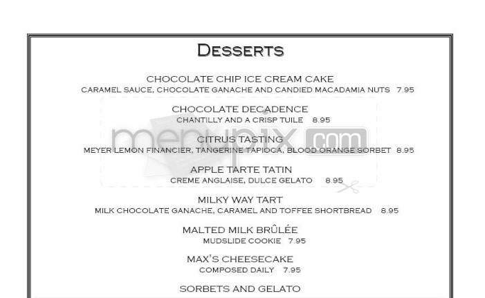 Max Downtown - Hartford, CT menu_pic