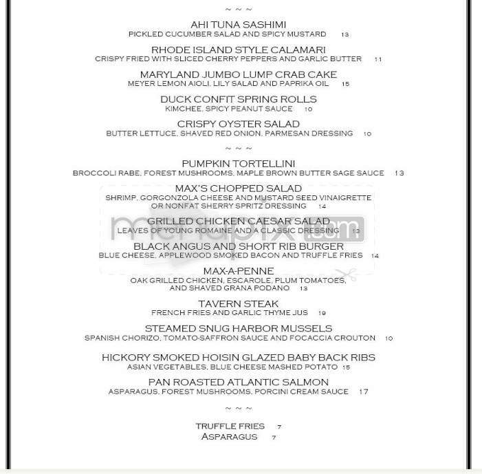 Max Downtown - Hartford, CT menu_pic