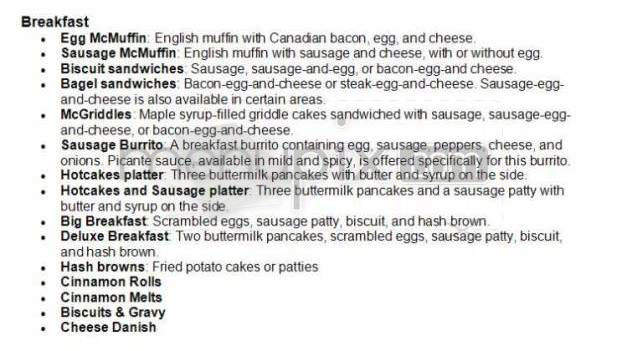 McDonald's - West Hartford, CT menu_pic