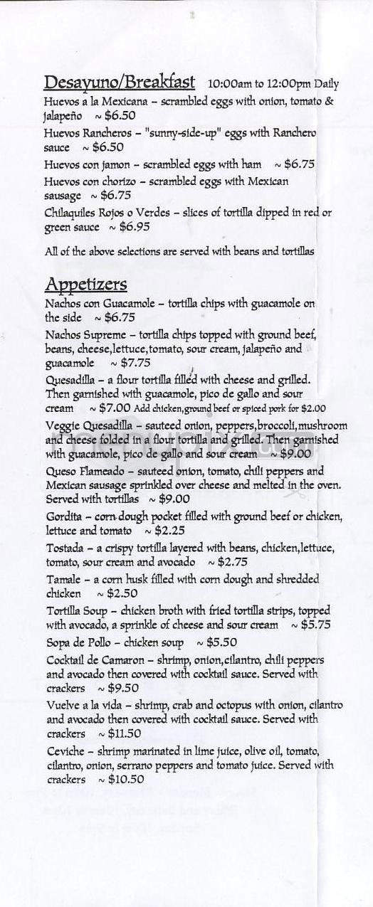 Monte Alban Restaurant - Hartford, CT menu_pic