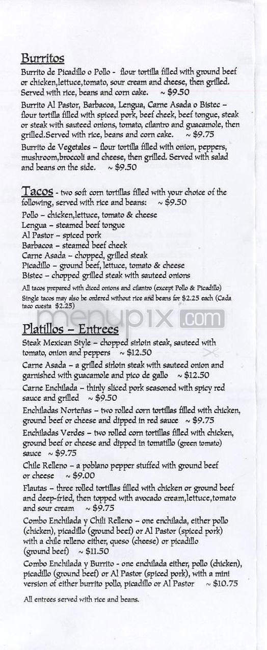 Monte Alban Restaurant - Hartford, CT menu_pic