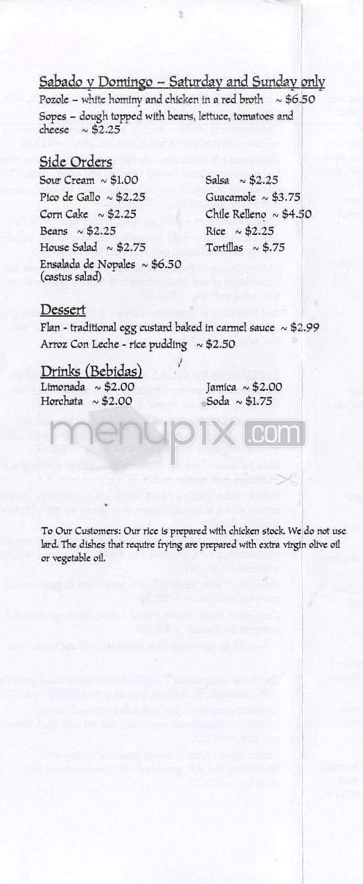 Monte Alban Restaurant - Hartford, CT menu_pic