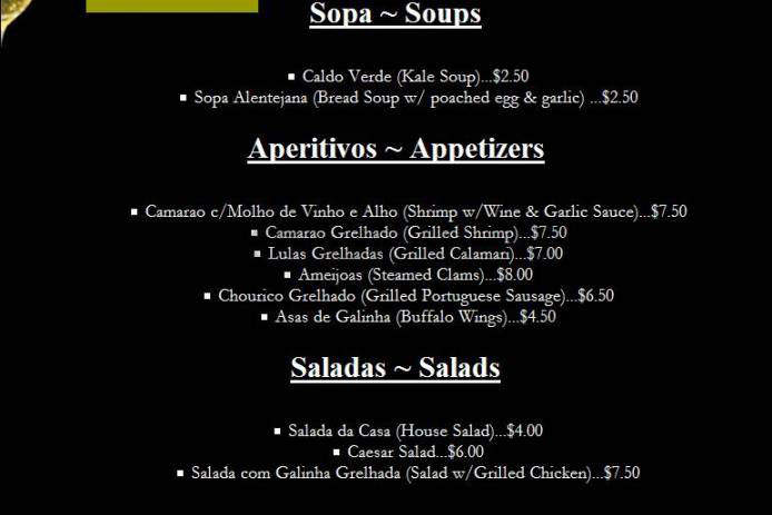 O Camelo Restaurant - Hartford, CT menu_pic