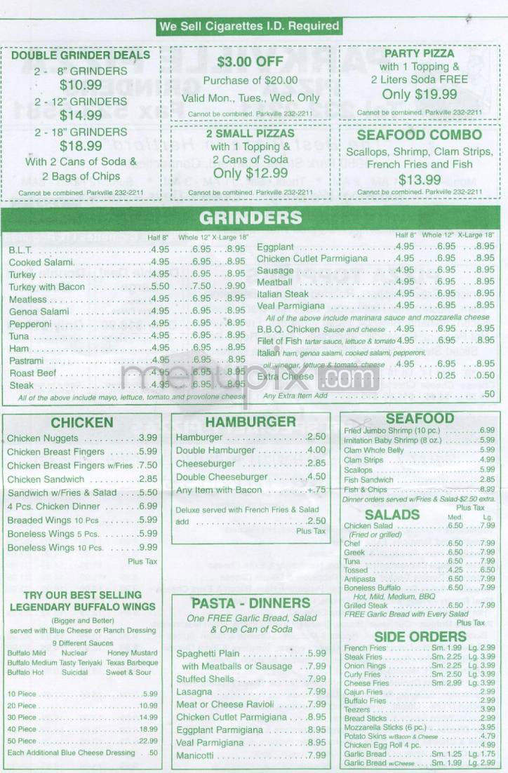 Parkville Pizza - Hartford, CT menu_pic