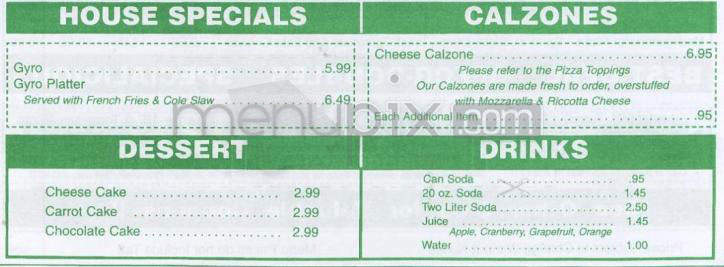 Parkville Pizza - Hartford, CT menu_pic